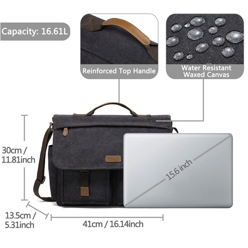Canvas Messenger Bag for Men - Image 4