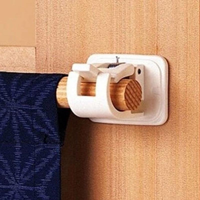 Curtain Rod Holders Adhesive Wall Clip (2Pcs) - Image 5