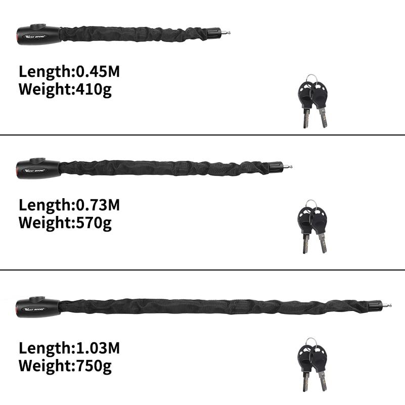 Cycle Lock Chain Key Anti-Theft Lock - Image 5