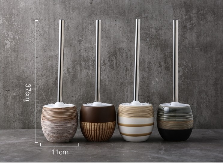 Ceramic Toilet Brush Holder with Brush?Set - Image 3