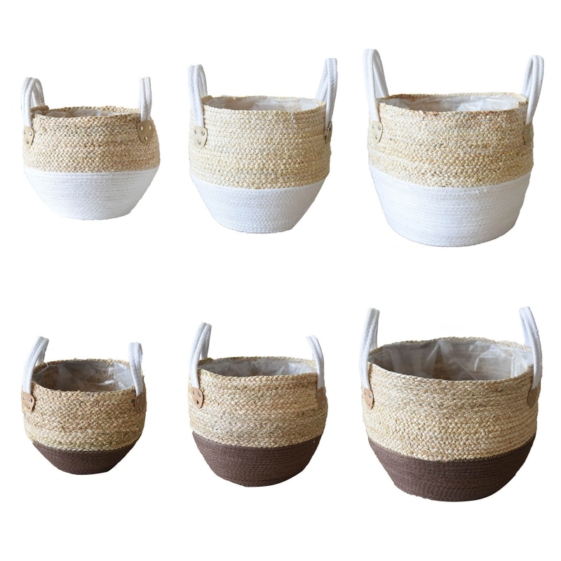 Handmade Straw Plant Basket - Image 5
