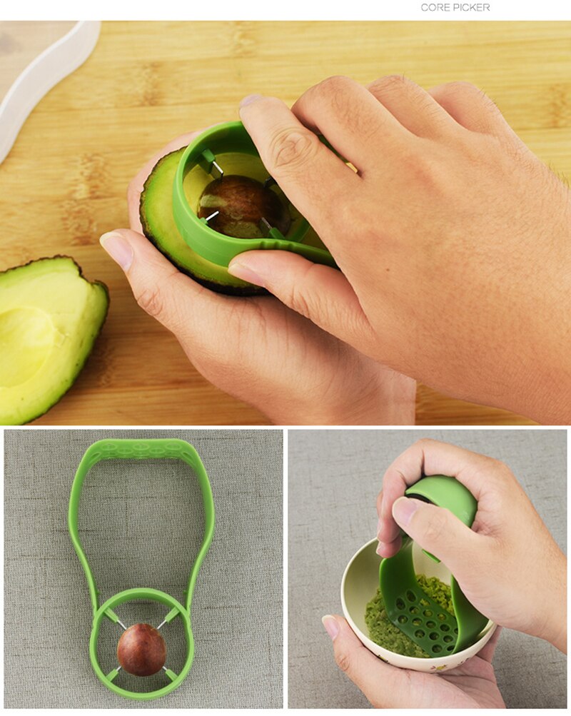 Avocado Cutter Crusher Corer and Storage Set - Image 3