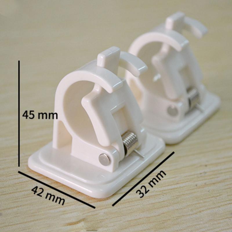 Curtain Rod Holders Adhesive Wall Clip (2Pcs) - Image 4