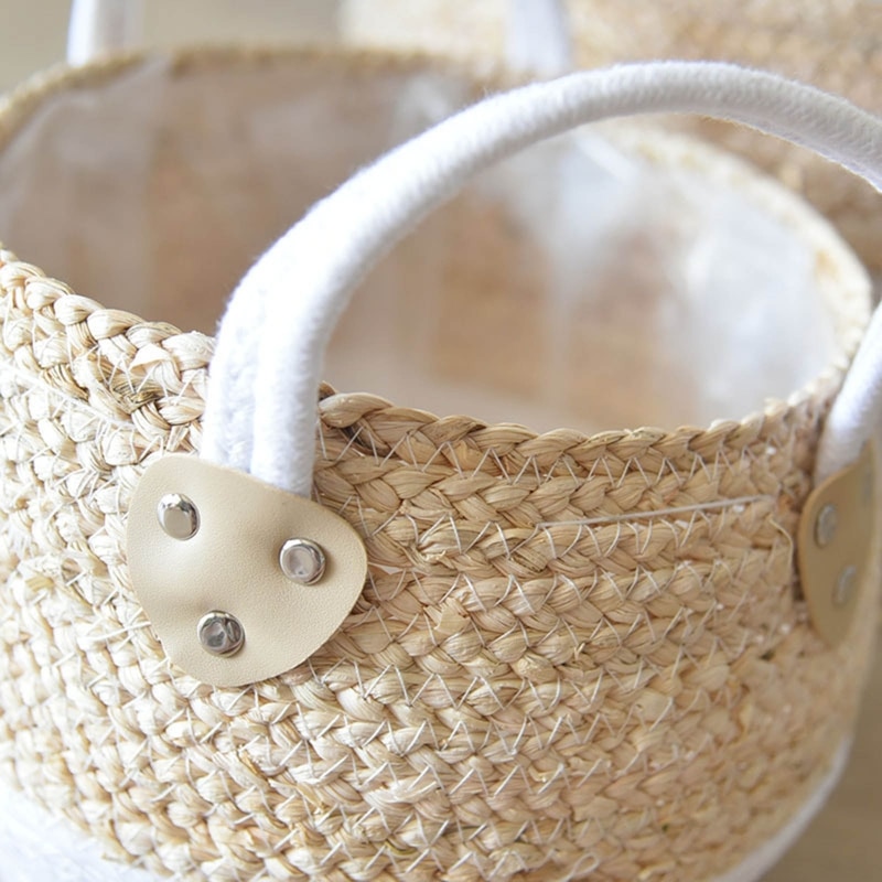 Handmade Straw Plant Basket - Image 2