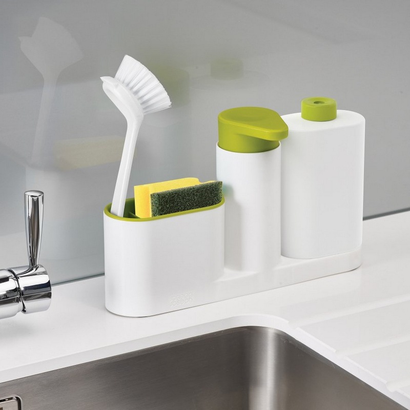 3-in-1 Soap Dispenser, Reusable Bottle   Storage Rack - Image 3