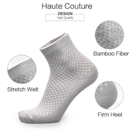 Men Bamboo Socks High Absorbent (Set of 5 Pairs) - Image 3