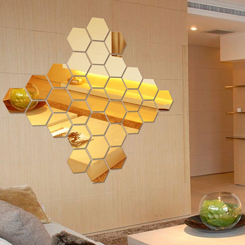 Hexagon Wall Mirrors Stickers (12 Pcs) - Image 5