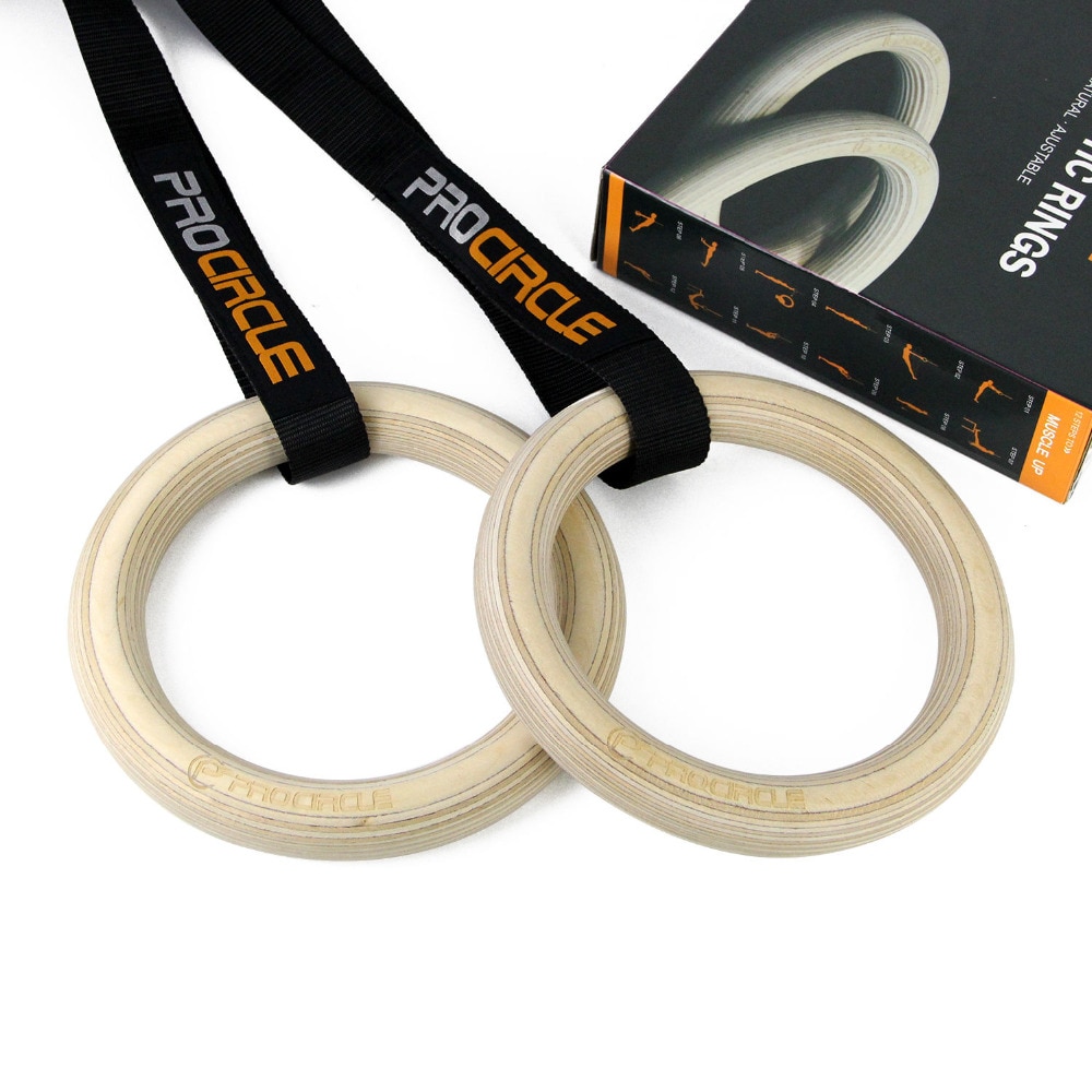 Wood Gymnastic Rings with Adjustable Straps - Image 6