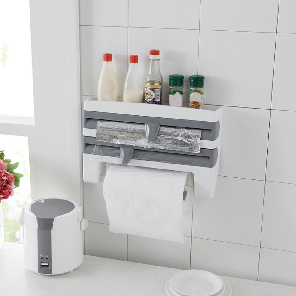4-in-1 Kitchen Organizer Wall Mounted Rack/Dispenser/Shelf - Image 6