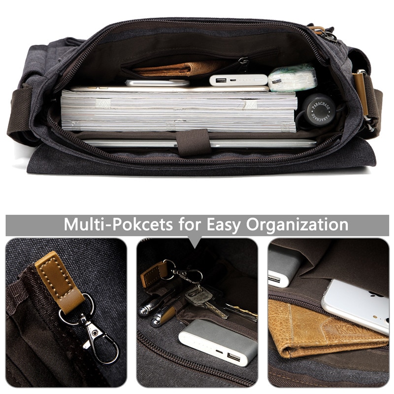 Canvas Messenger Bag for Men - Image 3