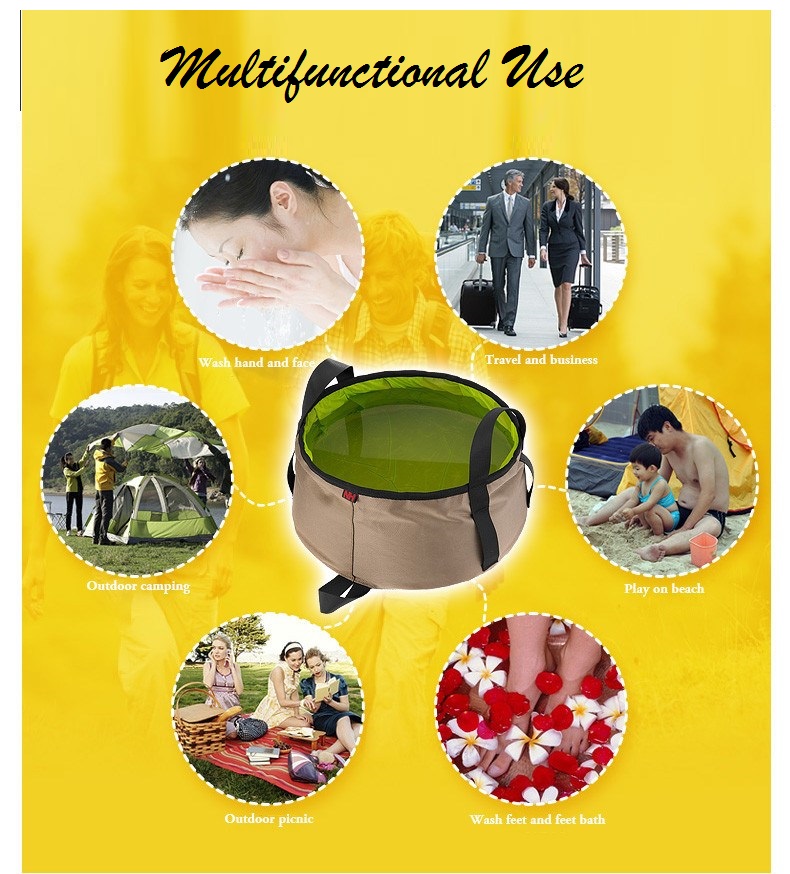 10L Collapsible Bucket Folding Water Bag - Image 2