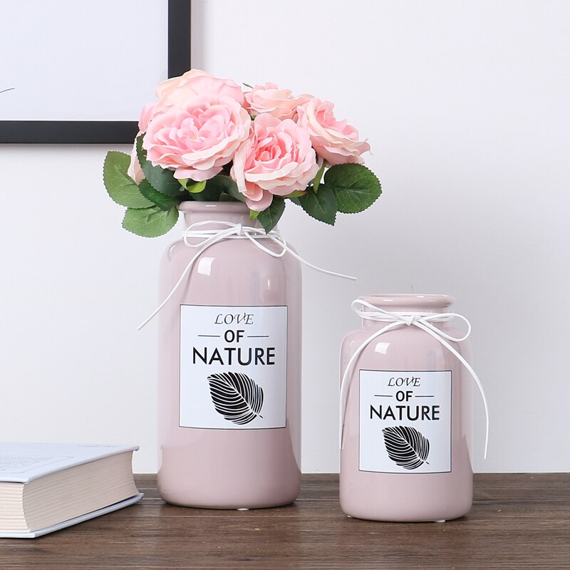 Ceramic Flower Vase with Bowknot Rope - Image 3
