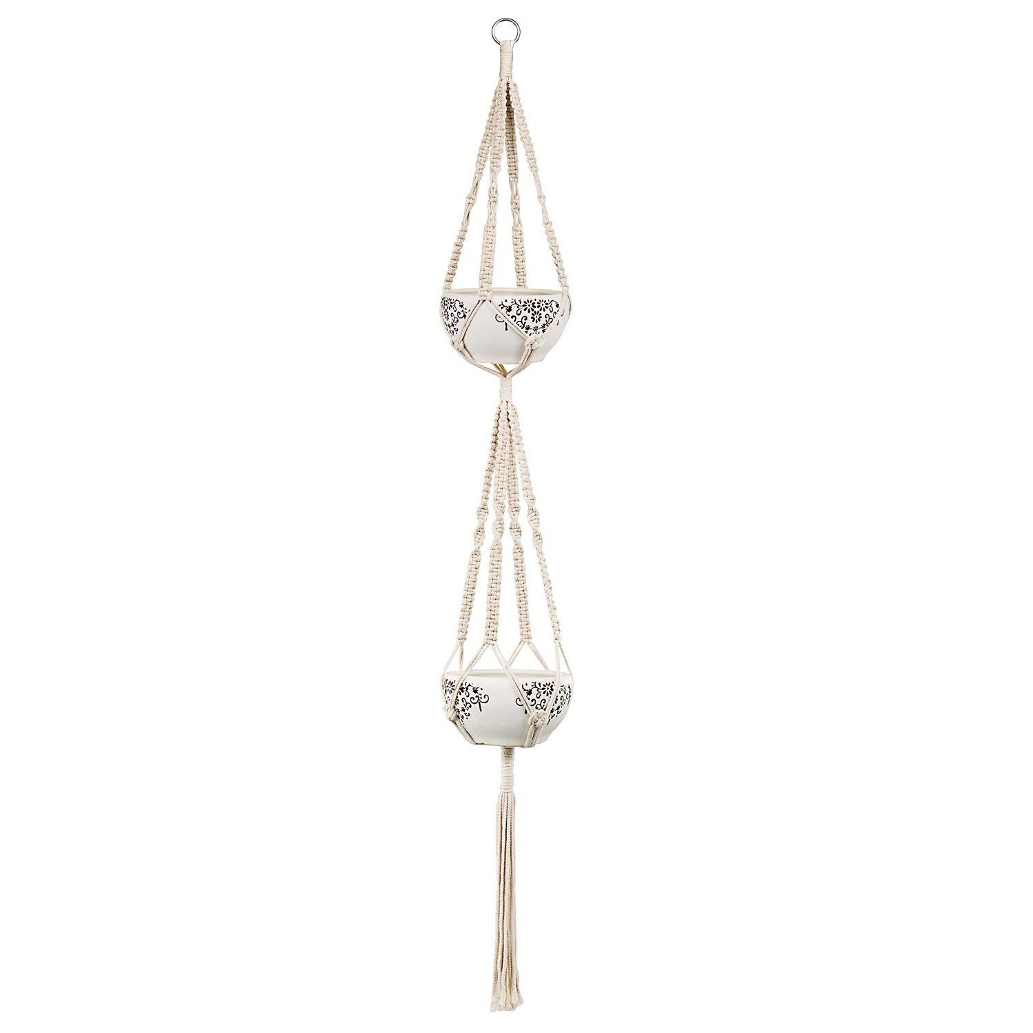 Hanging Double Macrame Plant Hanger - Image 3