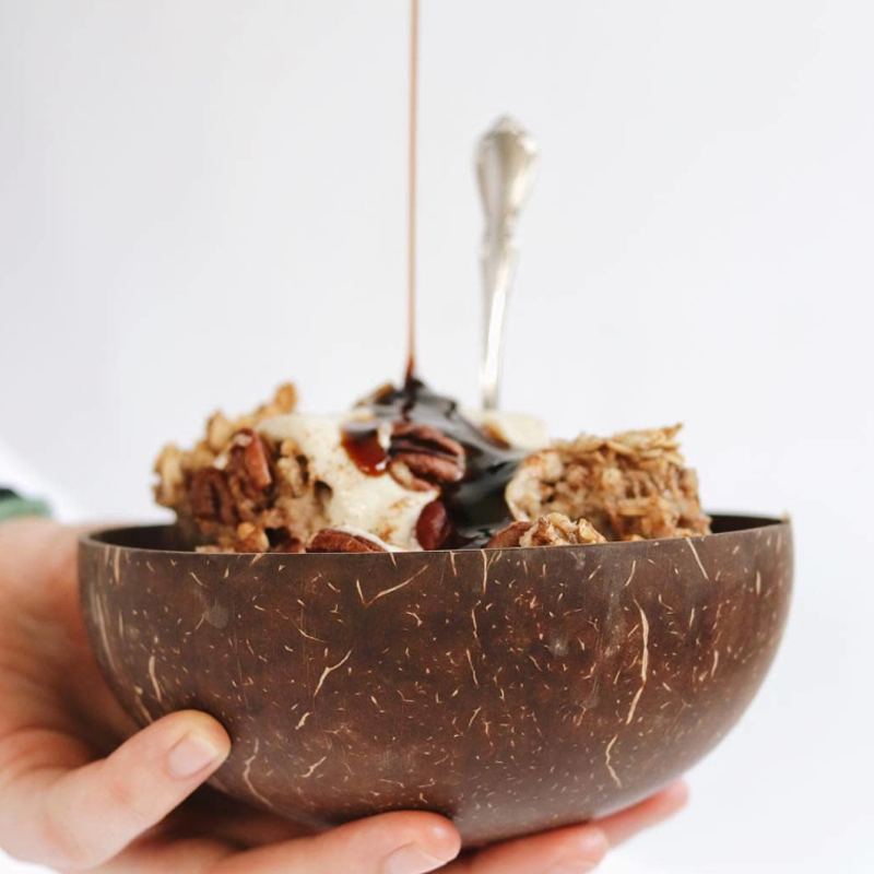 Coconut Shell Bowl Rustic Wood Craft - Image 5