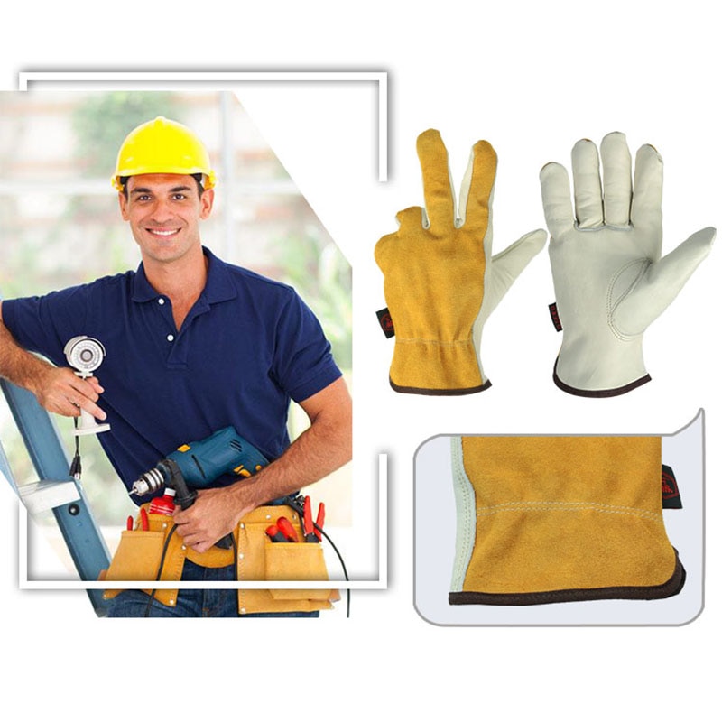 Leather Work Gloves Safety Wear - Image 4