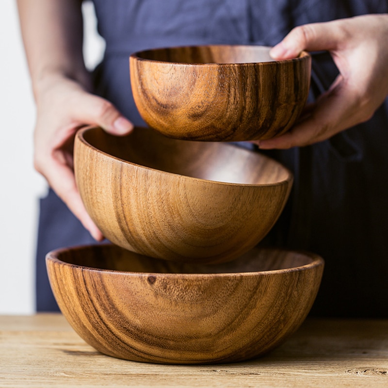 Acacia Wooden Serving Bowl - Image 6