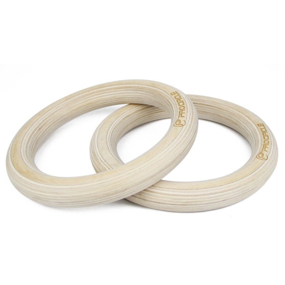 Wood Gymnastic Rings with Adjustable Straps - Image 5