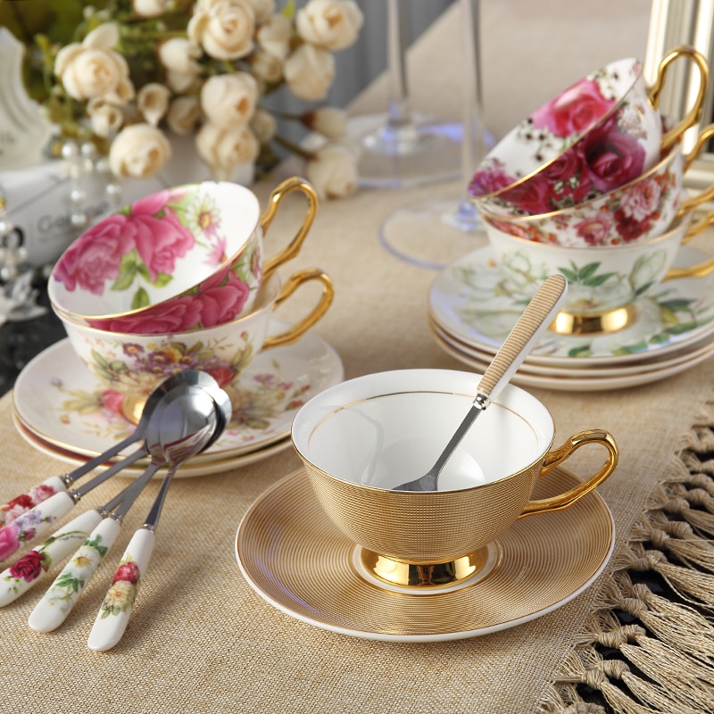 Bone China Cup Saucer Spoon Set - Image 3