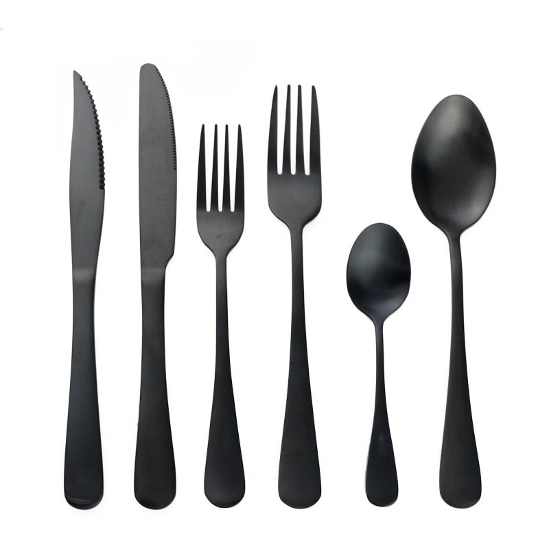 Black Cutlery Set Stainless Dinnerware - Image 6