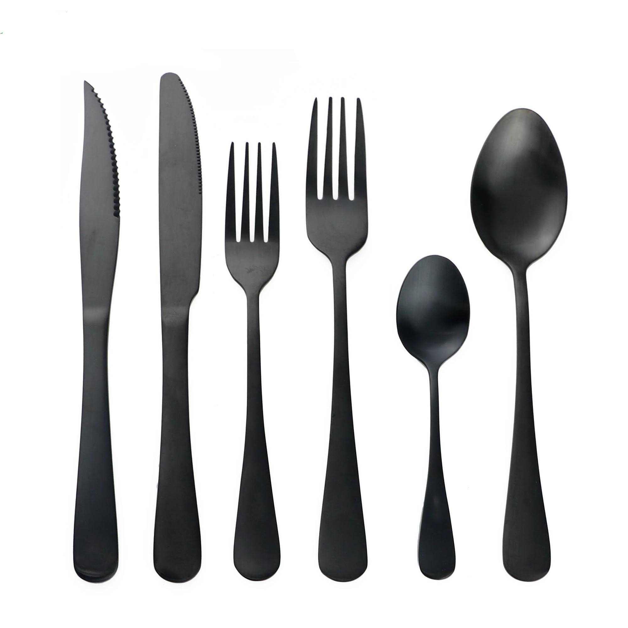 Black Cutlery Set Stainless Dinnerware - Image 6