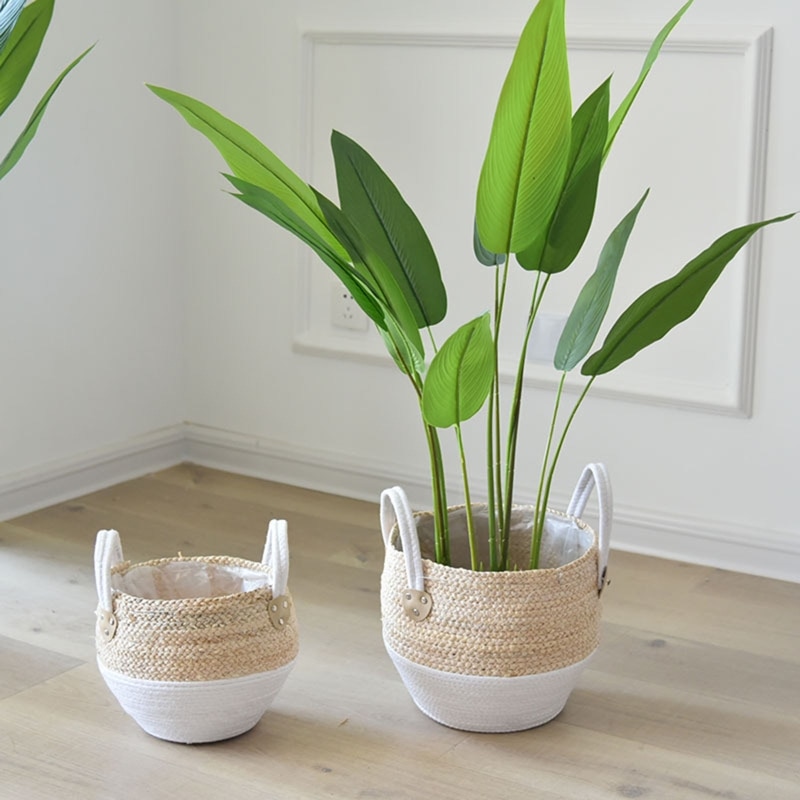 Handmade Straw Plant Basket - Image 6
