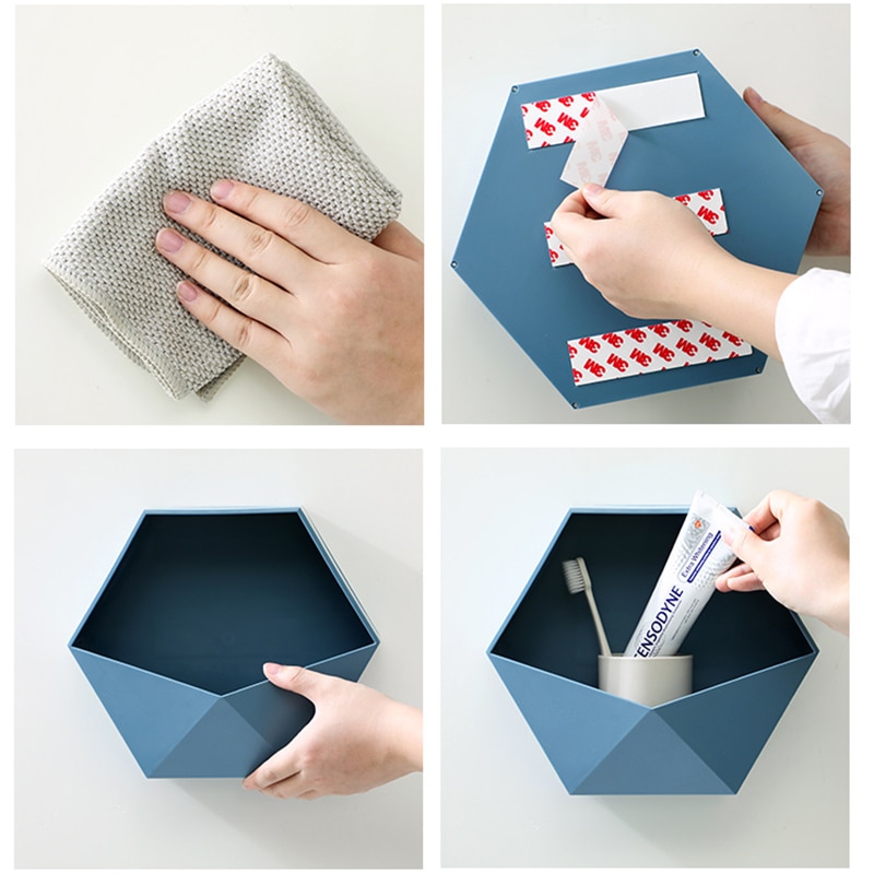 Hexagon Wall Shelf Self-Adhesive Wall Decor - Image 2