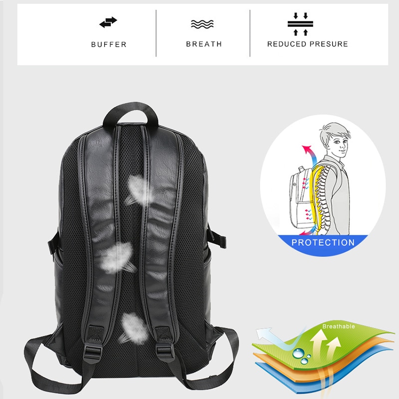 Leather Waterproof Daypack Travel Backpack - Image 2