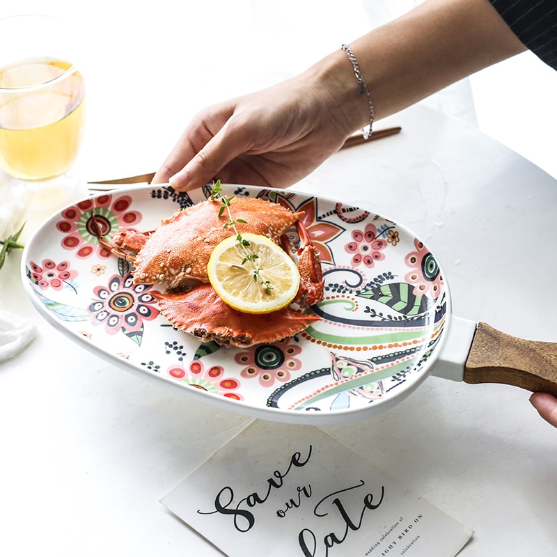 Ceramic Dinner Plate with Handle - Image 3